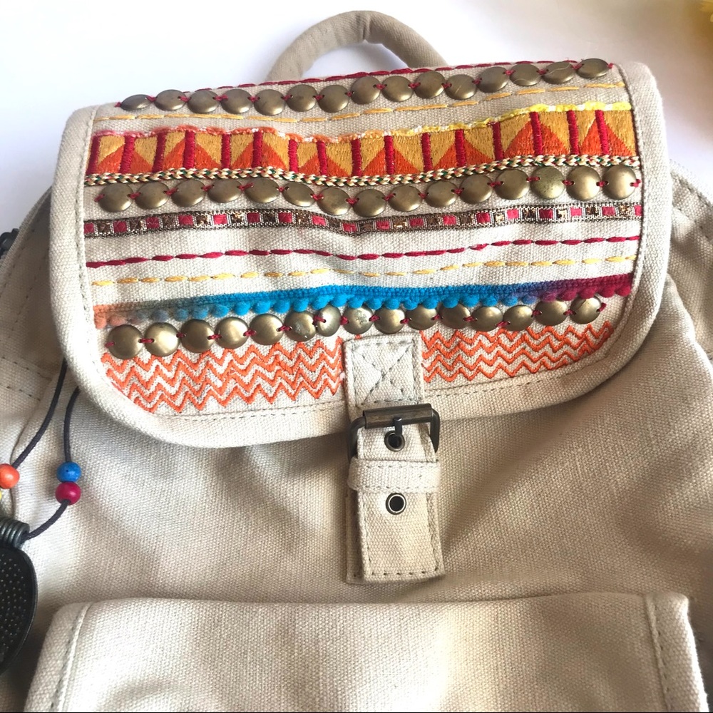 CATORI Beige Boho Flap Backpack - Picture 2 of 7